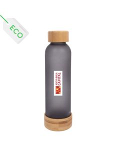 EcoFrost - Frosted Glass Bottle with Bamboo Cap & Base