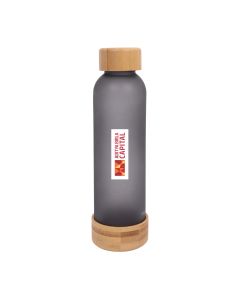 EcoFrost - Frosted Glass Bottle with Bamboo Cap & Base