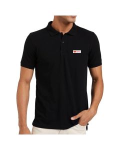 Men’s Solid Polo Neck Cotton Black T-Shirt 