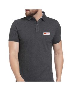 Men’s Solid Polo Neck Cotton Charcoal Grey T-Shirt 